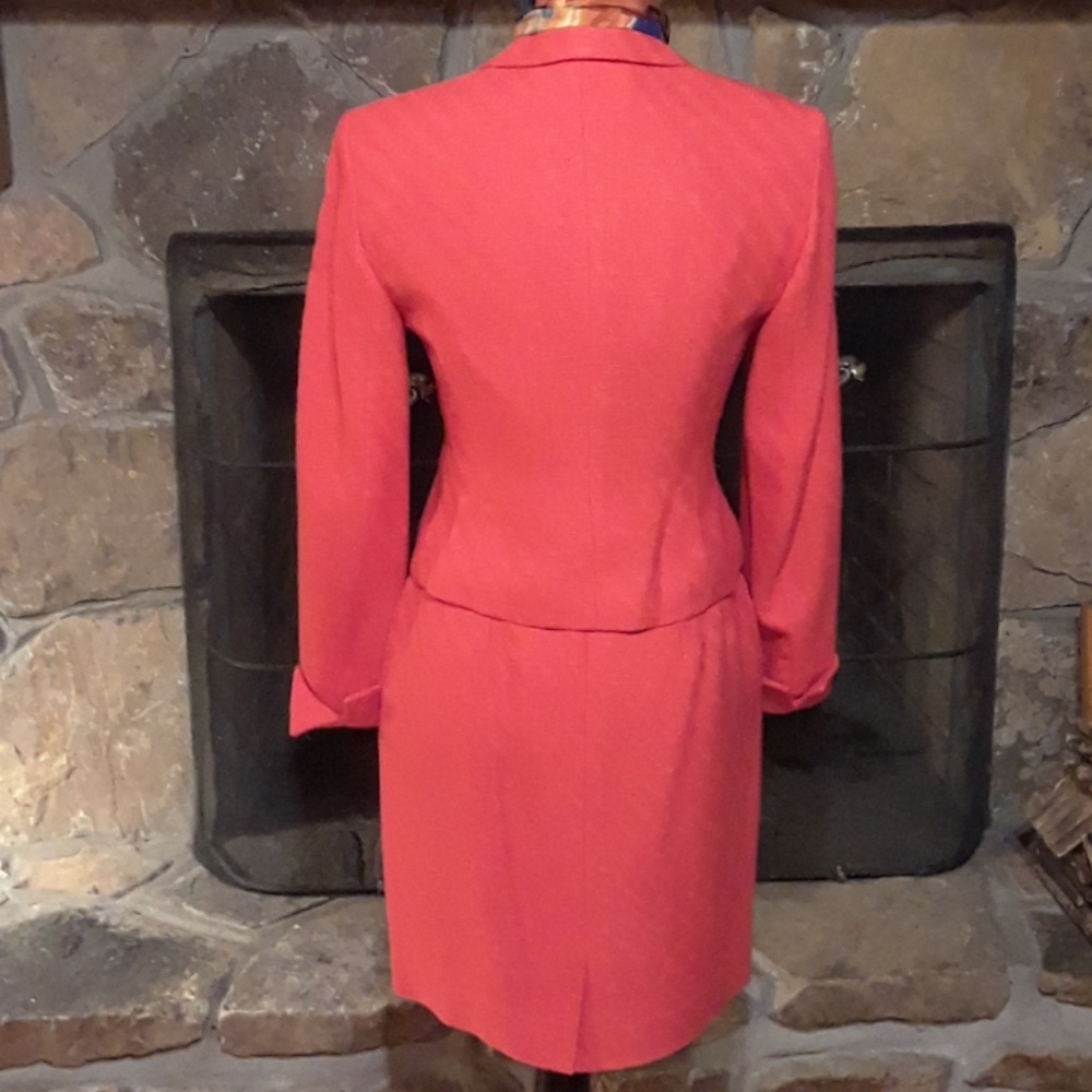 Christian Dior orange Skirt Suit 6 Petite - Picture 3 of 8